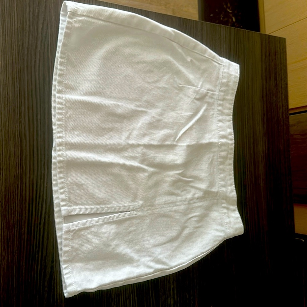 Denim white mini skirt size large by Lioness